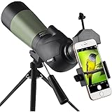 Gosky 20-60x60 HD Spotting Scope with Tripod, Carrying Bag and Scope Phone Adapter - BAK4 45 Degree Angled Eyepiece Telescope for Target Shooting Hunting Bird Watching Wildlife Scenery
