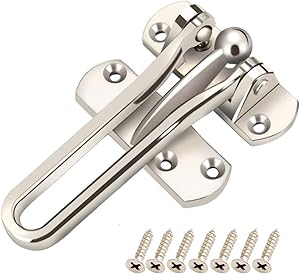 Door Lock Latch,Home Security Locks for Swing-in Doors,Swing Bar Lock,Front Door Locks for Kids(Silver)