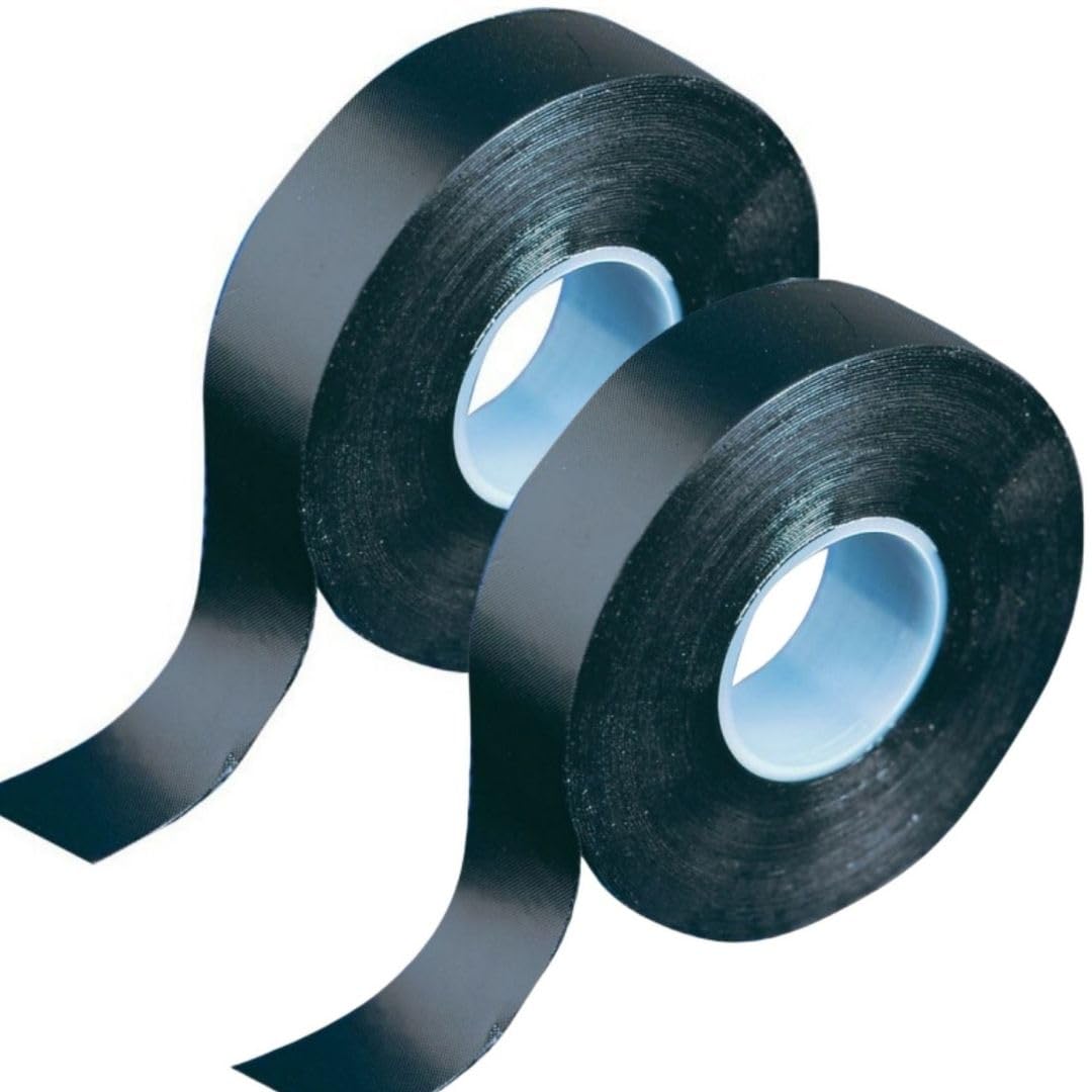 GTSE Black Self Amalgamating Tape, 19mm x 5m, Waterproof Rubber Tape for Cable and Pipe Repair, Sealing Joints, and Insulating Electrical Connections, 2 Rolls