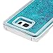 Badalink Note 5 Case, Samsung Galaxy Note 5 Case - Quickstand Flowing Liquid Floating Bling Glitter Sparkle Stars Hard PC Cover Cute Ultra Slim-Fit Protective Cover Stylus Pen Dust Plug Blue