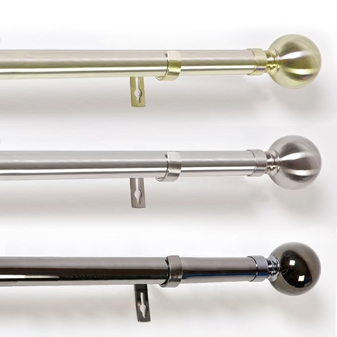 Metal Eyelet Curtain Pole Ball End 19 & 25mm Diameter Poles