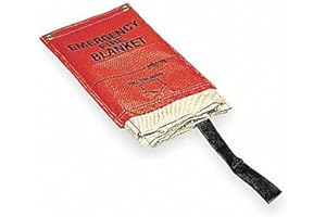 SELLSTROM High Temperature Resistant 100% Fiberglass Emergency Fire Blanket with Red Vinyl Hanging Pouch, 6' x 5', White