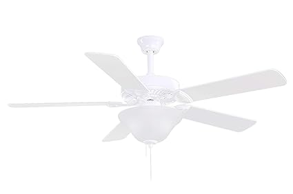 Matthews Am Usa Wh Lk2x26 America 52 Ceiling Fan With Light 5 Blades Gloss White Made In Usa
