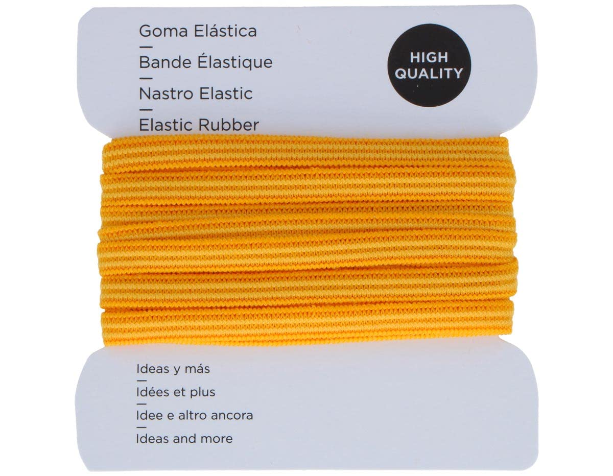 INNSPIRO Elastic Rubber Yellow Polenta 5. 3 mm. 3 m., for Sewing and Crafts