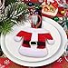 8 Pieces Christmas Table Decorations Christmas Silverware Holder Santa Suit Dinner Flatware Holders