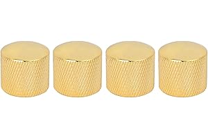 Generic Gold Tone Dome Knob Volume Tone Control 4 Pcs for Electric Guitar Bass, Durable Replacement Parts for Guitarists