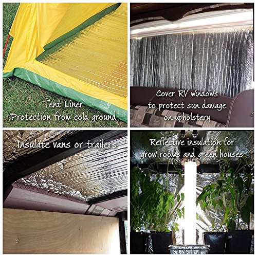 Double Bubble Reflective Foil Insulation: (4 X 50 Ft Roll) Industrial Strength Radiant Barrier, Thermal Insulation for Weatherproofing Garages, Attics, Sheds, RV Windows, More!