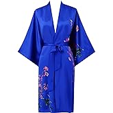 Kwedhonjh women's 100% silk kimono, short bathrobe pajamas, kimono pajamas