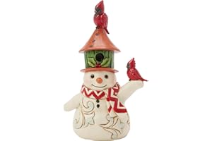 Enesco Jim Shore Heartwood Creek Snowman with Birdhouse Top Hat Miniature Figurine, 4.53 Inch, Multicolor