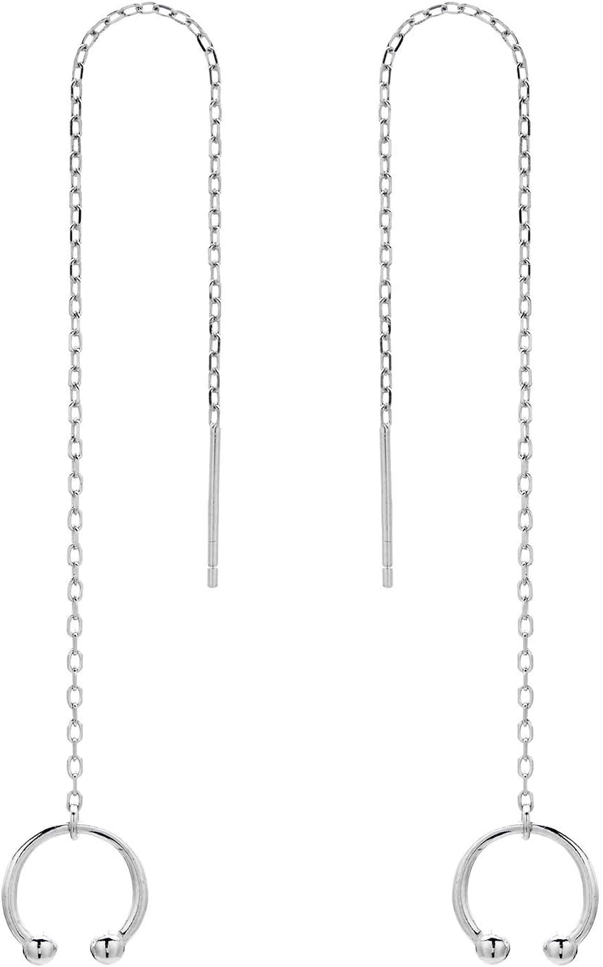 Reffeer 925 Sterling Silver Cuff Chain Earrings Wrap Tassel Earrings for Women Climber Earrings