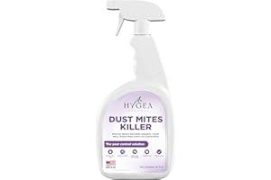 Hygea Natural Dust Mite Spray - Eliminates Dust Mites, Carpet Mites, Rodent Mites, Bird & Scabies Mites - Pet & Child Friendly - 24oz (unscented)