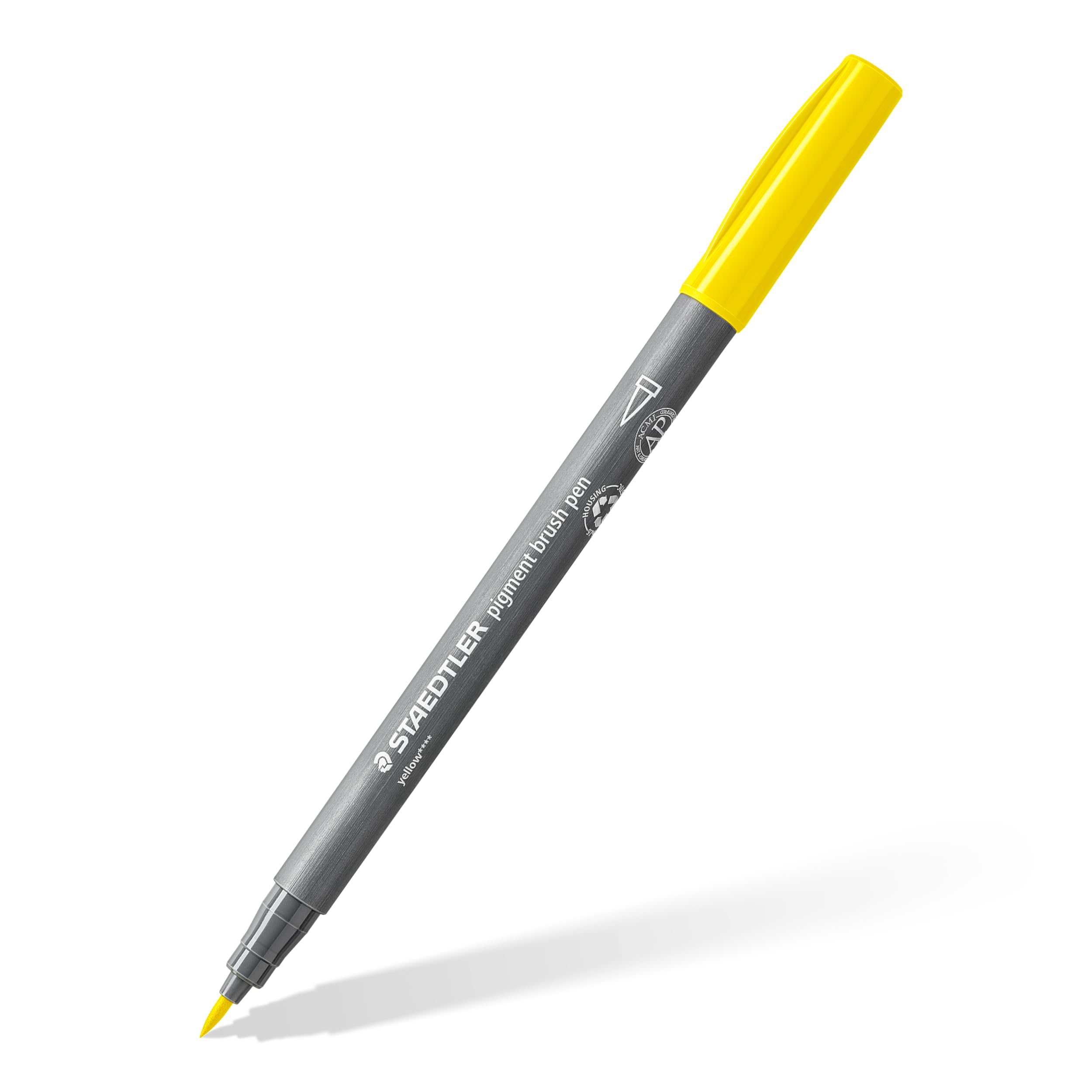 STAEDTLER 371-1 Pigment Arts Brush Pen - Yellow (Box of 10)