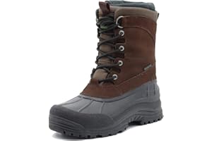 NORTHIKEE Men's Winter uggs are Waterproof, Non-Slip, Safe and Warm Outdoor Classic Suede, Detachable Lining, Non-Slip Rubber Outsole, Mid-Calf Height Boots