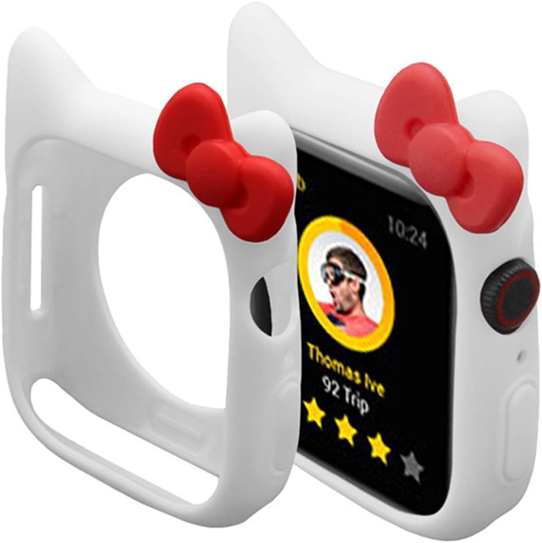 Case Compatible for iWatch 40mm 44mm SE Series 6 Series 5 Series 4, Shock-Proof and Shatter-Resistant Cute Silicone Protective Case Compatible for Apple Watch 38mm 42mm Series 3 2 1, White, 42mm