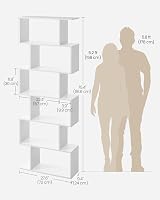 VASAGLE 6-Tier Bookshelf 24 x 70 x 191.6 cm Matte White LBC61WT Room Divider view 3