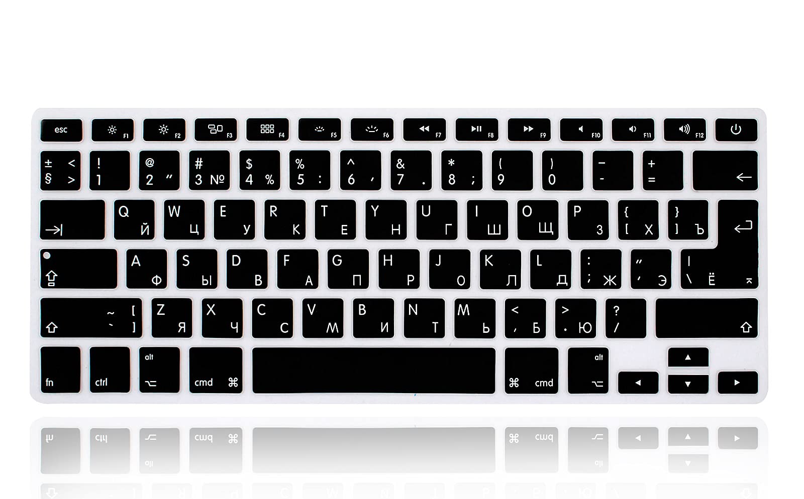 XHLWZR EU/UK/US Russian Language Silicone Keyboard Cover Skin for MacBook Pro 13" 15" 17" (2015 or Older Version),for MacBook Air 13" A1369/A1466,USA and European Layout Protective Skin