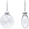 Creative Hobbies® 80mm (3.15") Clear Plastic Disc Ornaments - Plastic Ornaments for Crafts - Fillable Round Disc Ornaments -
