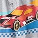 Hot Wheels Boys Short Sleeve Tee Shirt and Hooded T-Shirt 2 Pack Set (4, Grey/Red)