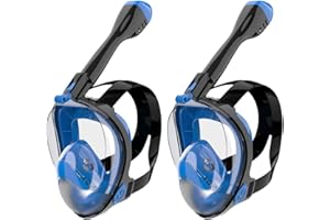 Jwintee Full Face Snorkel Mask, Diving Mask for Kids and Adults,180° Panoramic View Snorkel Mask with Camera Mount, Safe Breathing, Anti-Leak&Anti-Fog