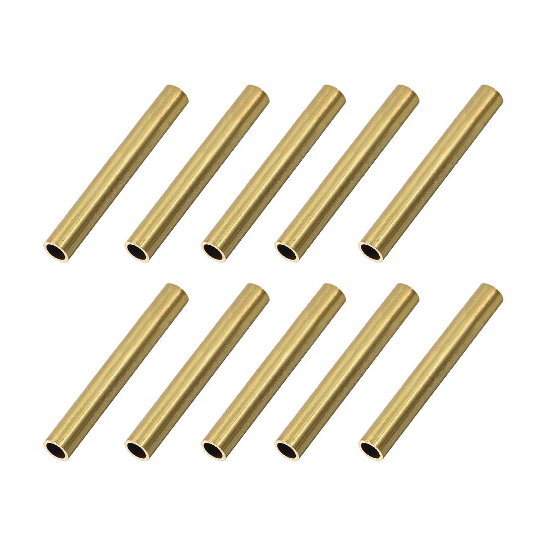 sourcing map Brass Round Tube, 4mm OD 0.5mm Wall Thickness 30mm Length Seamless Pipe Tubing for DIY Crafts 10 Pcs