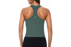 Cathie Moochie Racerback Workout Tank Tops for Women Sleeveless Gym Tops Cropped Active Yoga Running Shirts