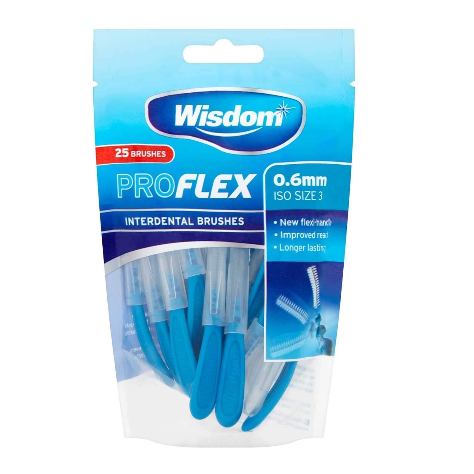 Wisdom Pro Flex Interdental Brushes 0.60mm Blue 25 Pack
