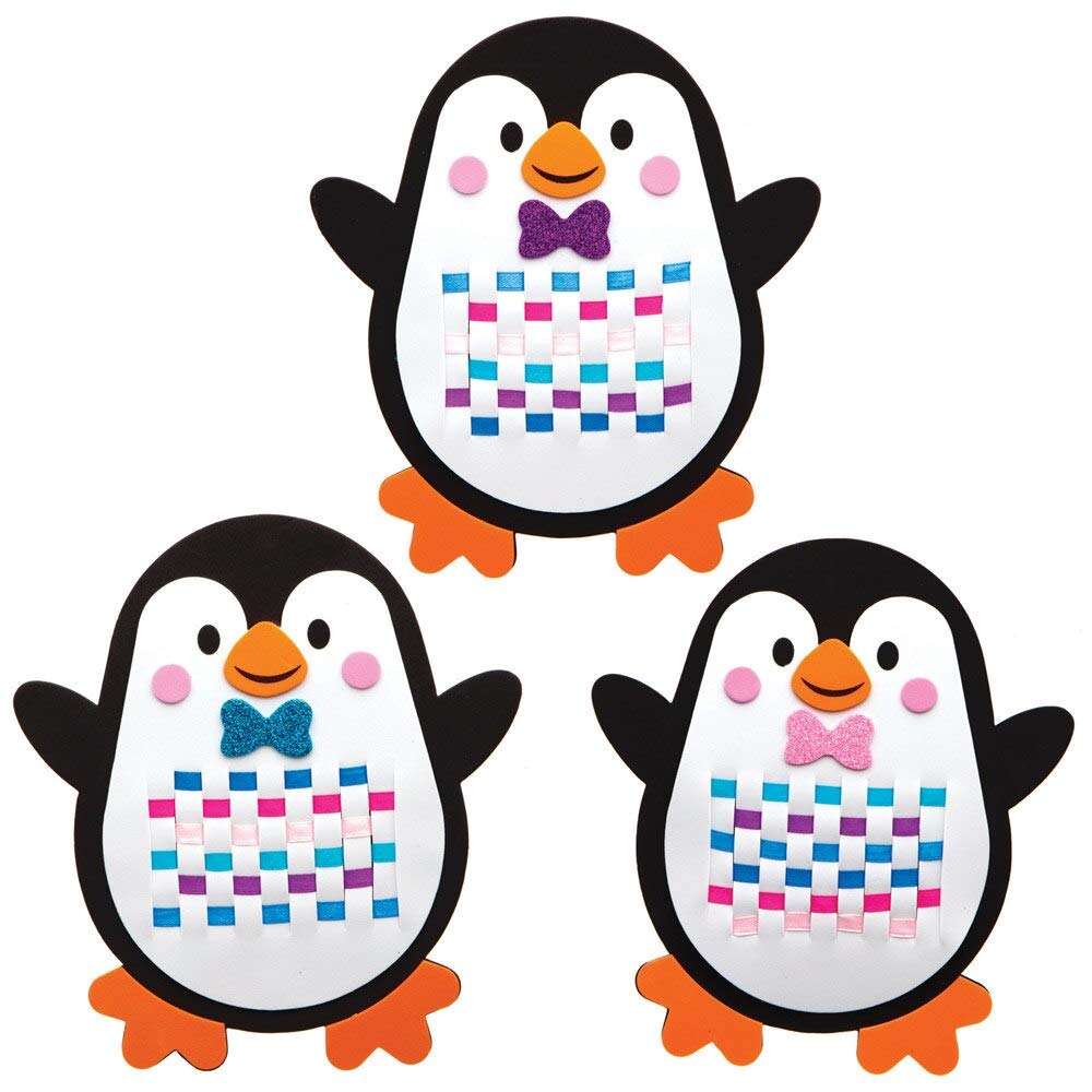 Baker Ross Penguin Weaving Kits, Christmas Arts and Crafts (Pack of 6)