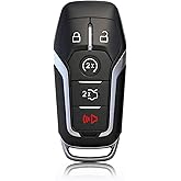 Keyless Entry Remote Control Smart Key Fob for Ford Edge/Mustang 2015-2017 | YIKEBALOG 5-Buttons Proximity Key Fob Replacement for Ford Explorer 2016-2017/Fusion 2013-2017 M3N-A2C31243300 164-R7989