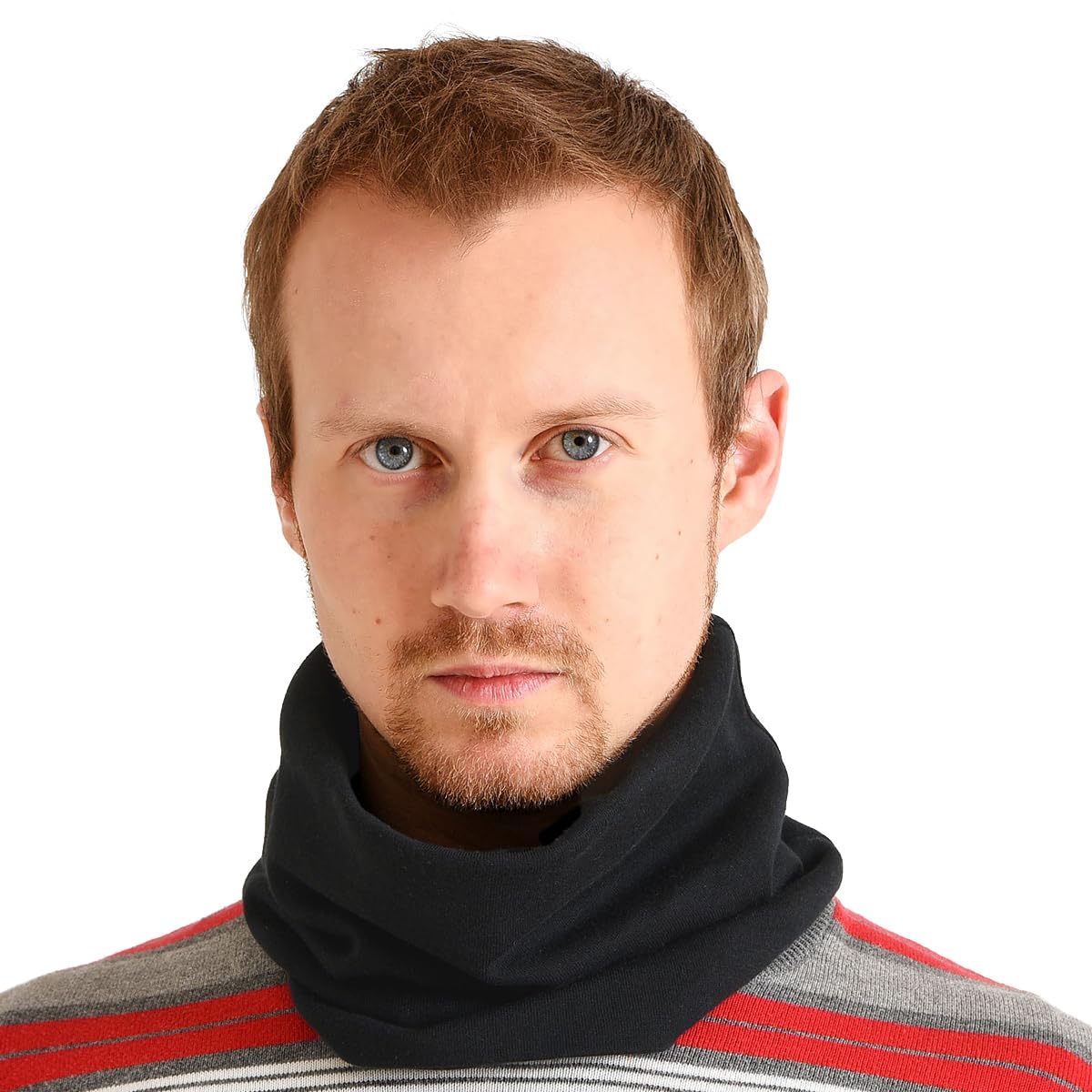 Casualbox Unisex Headband Neck Warmer 100% ORGANIC Cotton Made In JAPAN Scarf Black(Size: One Size)
