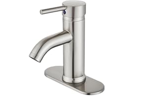 Brushed Nickel Bathroom Sink Faucet 1 Hole, Single Hole Vanity Faucet with Single Handle - RV Bathroom Faucet 3 Hole by Beati Faucet