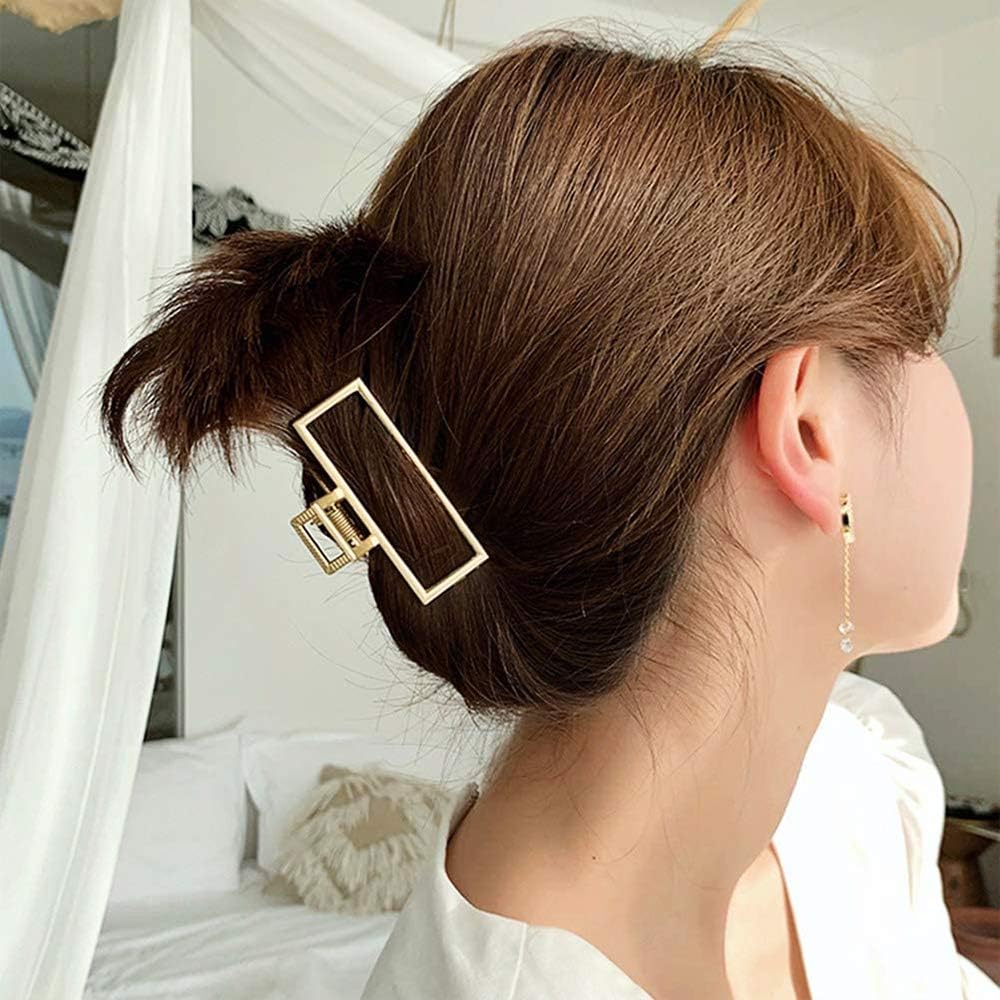 JINXM 2Pcs Hair Clips Metal Claw Clips Hollow Non-slip Hair Catch Jaw Clamp for Women Girls - Image 5