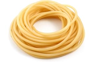 QWORK 33FT 1/4" OD 3/16" ID Natural Latex Rubber Tubing Surgical Tube for Home, Hospital, Laboratory