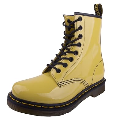 yellow patent doc martens