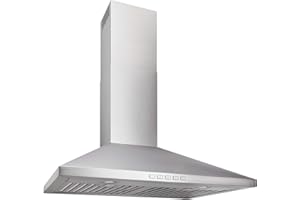 Broan-NuTone BWP2304SS 30-inch Wall-Mount Convertible Chimney-Style Pyramidal Range Hood with 3-Speed Exhaust Fan and Light, Stainless Steel