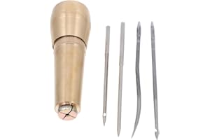 Uonlytech Copper Awls Set of 6 for Leathercraft Hand Sewing, Drillable Copper Repair Tools for Craft and Home
