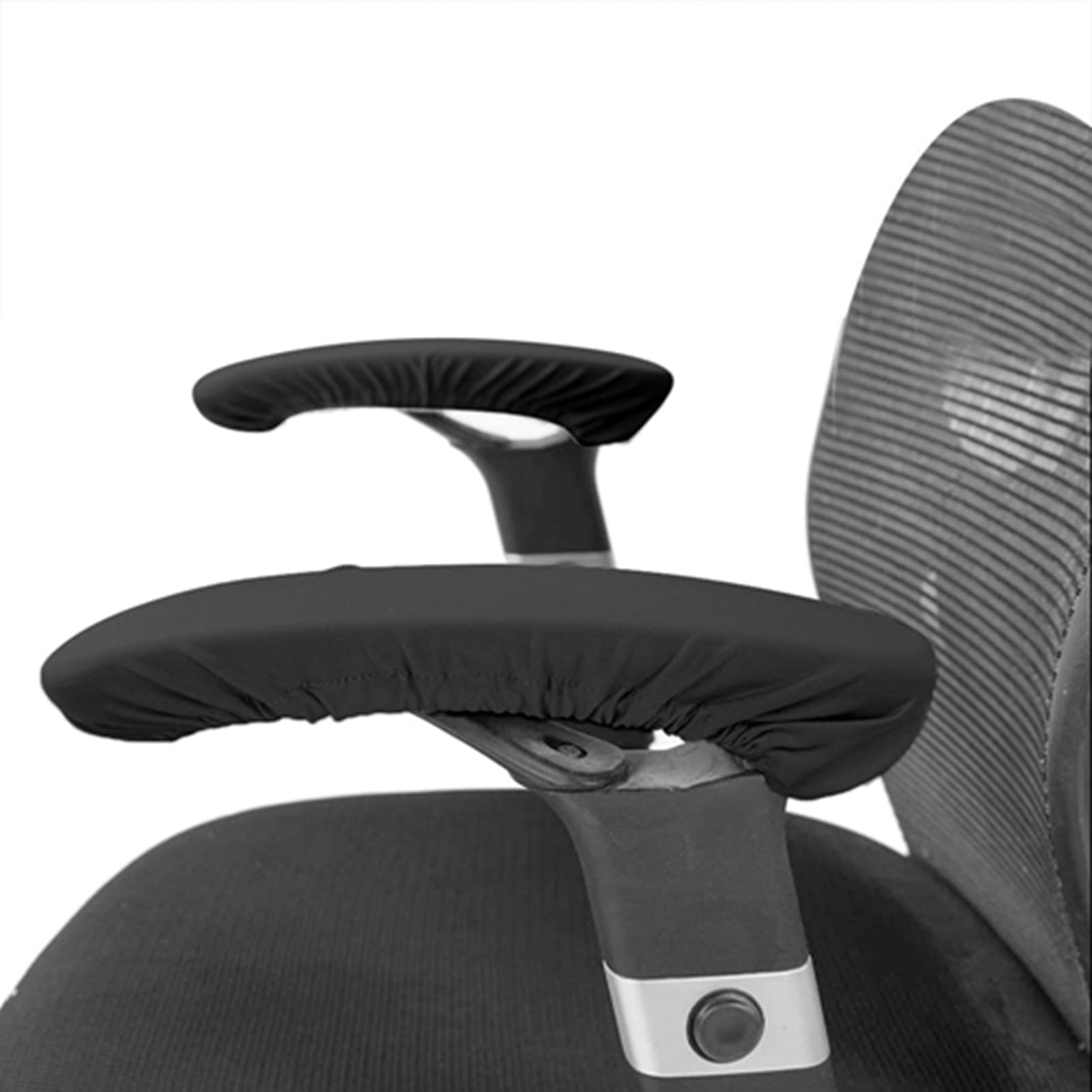 Universal Chair Arm Covers for Office Chairs Removable Elastic Armrest Handle Covers Washable Polyester Black