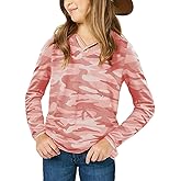 simtuor Girls Camouflage Stripe Short Sleeve Shirts V Neck Criss Cross Tees Sweat Kids Casual Sport Tops Blouse(4-15T)