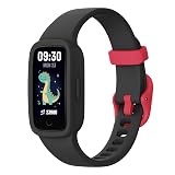 BIGGERFIVE Vigor 3 Kids Fitness Tracker Watch, AMOLED Screen, No App No Phone Needed, 3ATM Waterproof, Heart Rate and Sleep Monitor, Pedometer Watch, Sports Step Counter for Boys Girls Ages 5-15,Black