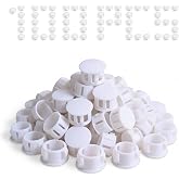 Novabright 100 Pcs 5/8" Plastic Plugs for Patio Cover Fence Deck, White | Replacement Caps for Aluminum Covers, Fence Post Hole Plugs, Fits 5/8 Inch Openings, Deck Hardware,Durable White Plastic