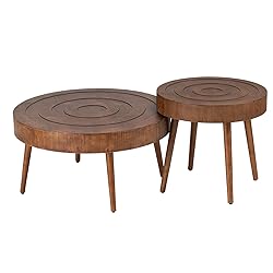 HOMPUS Nesting Coffee Tables w Wood Grain Finish, 2
