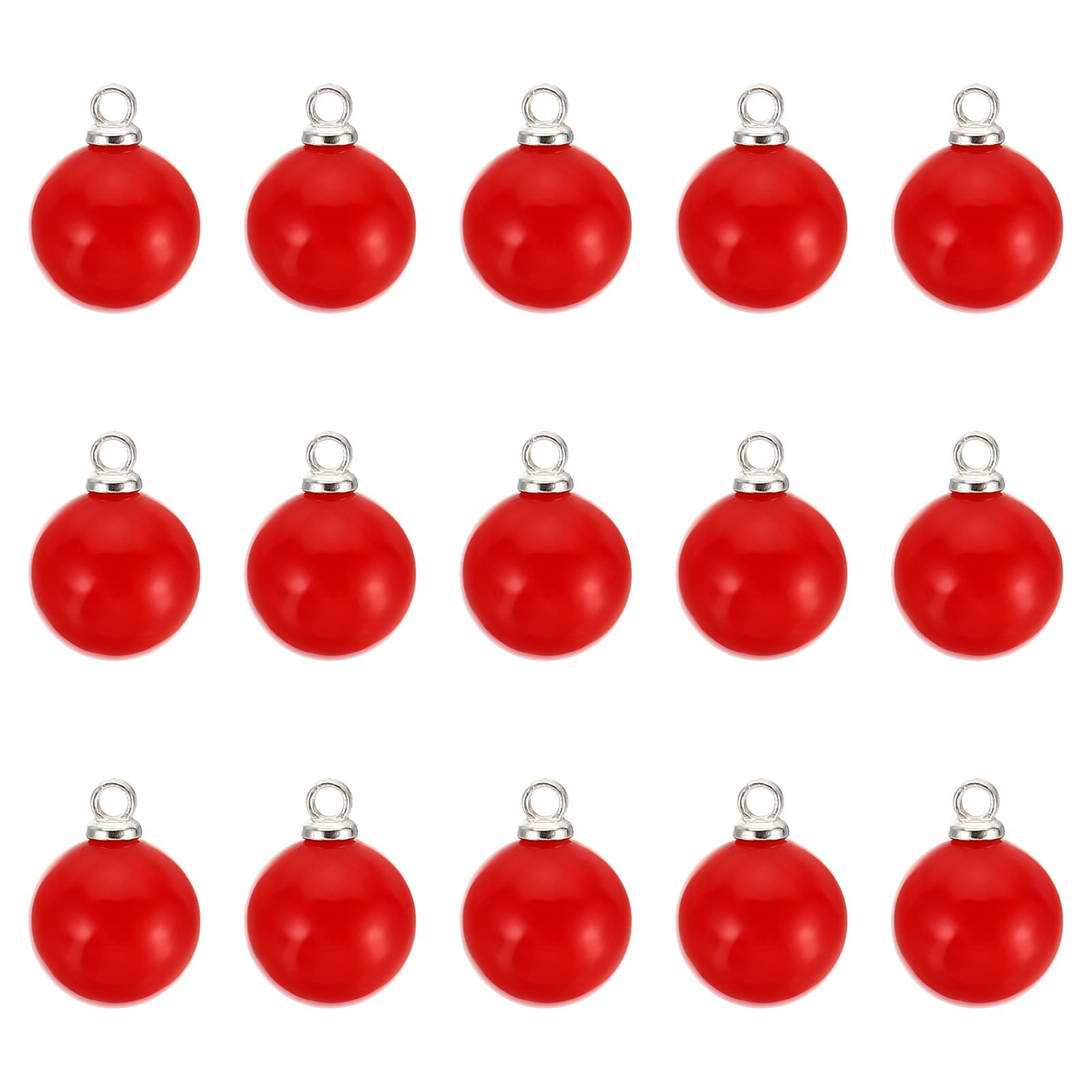 PATIKIL (10mm Pearl Charm, 150Pcs Pearl Beads Faux Pearl Pendant Charm Beautiful Designer DIY for Making s s Wedding Crafts,Silver Red