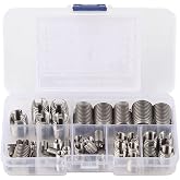 Chazcool 50Pcs Thread Inserts for Metal, M3 M4 M5 M6 M8 M10 M12 | Stainless Steel Inner Thread Self Tapping Threaded Inserts with a Storage Case