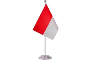 Krmkot Indonesia Indonesian Desk Flag Table Flag, Small Mini Indonesia Indonesian Desktop Flag,Miniature International World Country Flags,Festival Events Celebration,Office decoration