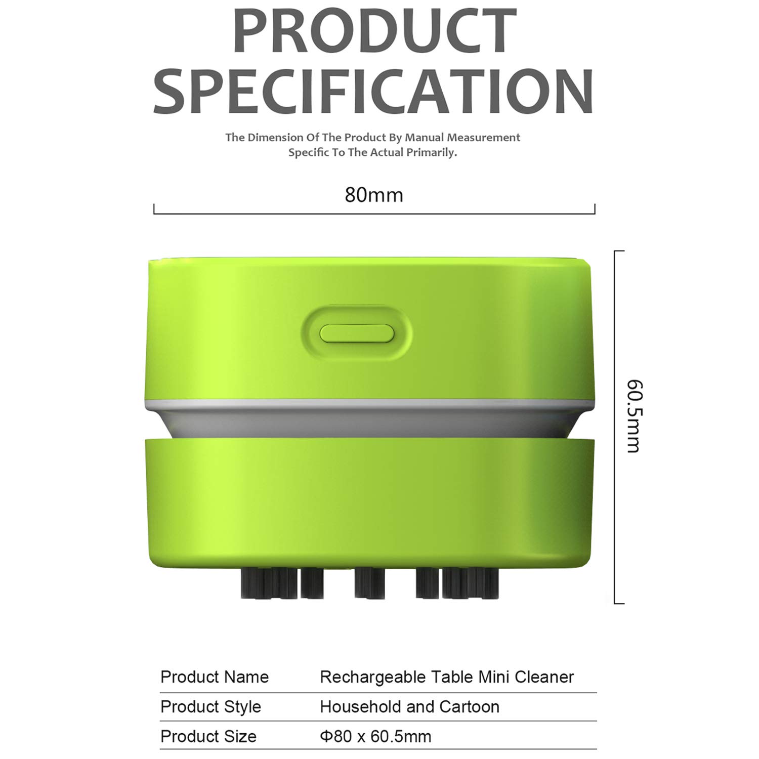 ODISTAR Desktop Vacuum Cleaner, Mini Table dust Sweeper Energy Saving,High Endurance up to 400 mins, Cordless&360º Rotatable Design for Cleaning Hairs,Crumbs,Computer Keyboard,Piano(Green)