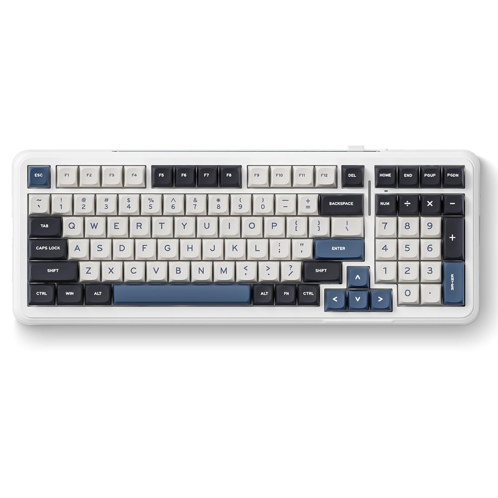 MCHOSE K99 Wireless Mechanical Keyboard, Tri-Mode Connection Gaming Keyboard, Hot Swappable Custom Gasket Structure, Pre-lubed Linear Switches, Double Shot PBT Keycaps RGB LED Backlit Navy Blue