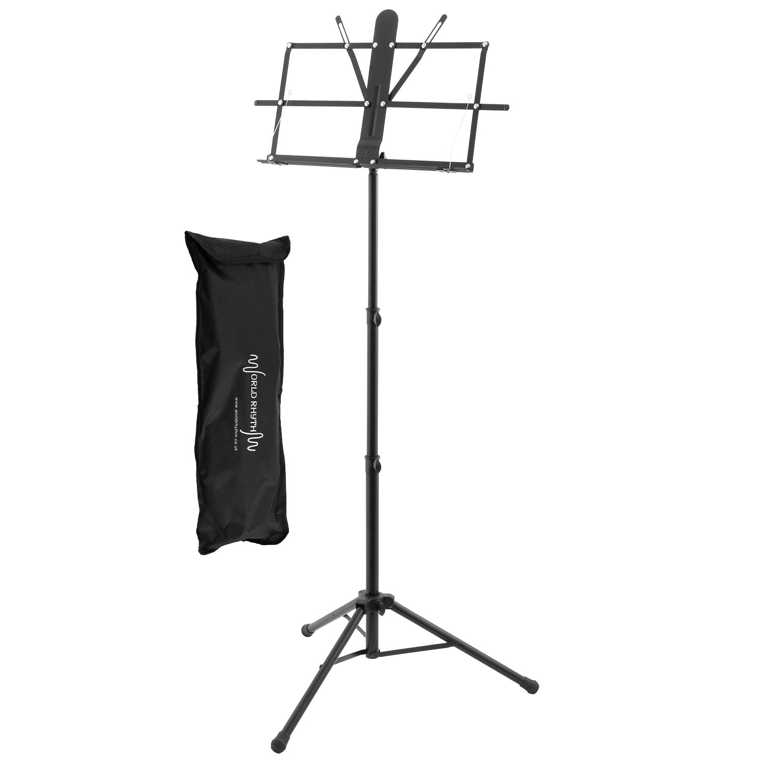 World Rhythm Pro Folding Music Stand - Professional Music Stand, Lightweight Foldable Sheet Music Holder