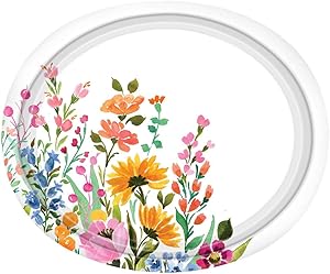 Floral Design Paper Plates - 12