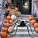 ALLADINBOX Halloween Hairy Scary Virtual Realistic Posable Spider Black - Indoor Outdoor Yard Furry Giant Haunted House Party Decor Supplies, 5FT