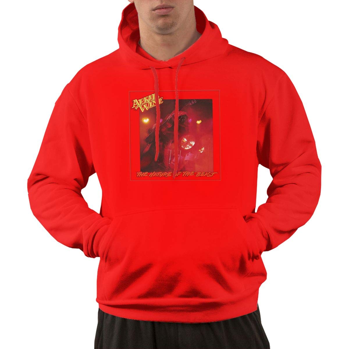  Pullover Classic Red Print April Wine Music Band Cover Hooded Shirts With Pocket S