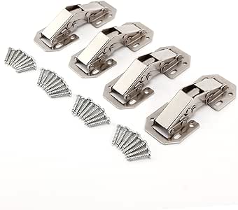 CLE DE TOUS - 4pcs Bisagra sin cazoleta de 90º Bisagras para muebles